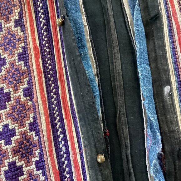 Vintage Embroidered Jacket from Thailand Handmade Primitive Patchworks Size L - Picture 7 of 14